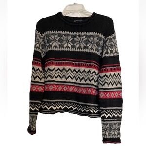 Woolrich Sweater Women’s Sz Medium Multi-Color Ramie/Cotton Blend Pullover Crew